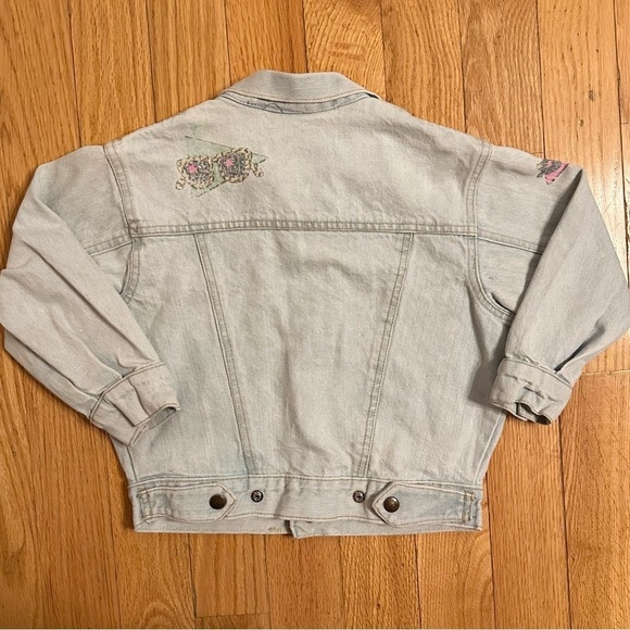 VTG 80s Baby GUESS Jean Jacket G Marciano Sunglasses Graphic 6 Light Wash Denim - Picture 5 of 8
